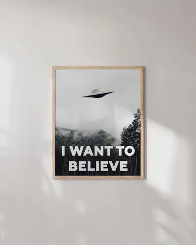 Miniatura 4 de HAUS AND HUES Póster de The X Files I Want To Believe, arte de pared OVNI, decoración de habitación de ciencia ficción, póster X-Files