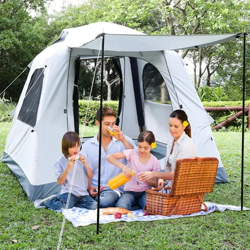 Miniatura 2 de Tienda de Campaña de Instalación Rápida, Tienda de Campaña Inflable Automática para Acampar, Fácil Instalación para 3-4 Personas Glamping al Aire