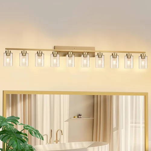 Miniatura 19 de IZORRO Moderna lámpara de baño, 3 luces negras claras, accesorios de iluminación de baño sobre espejo con vidrio transparente para sala de estar