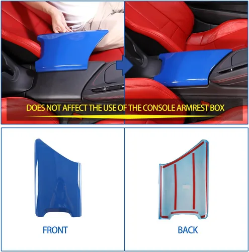 Miniatura 4 de Funda de panel para caja de reposabrazos compatible con Chevrolet Corvette C8 2020-2025, bandeja de almacenamiento con protección para reposabrazos