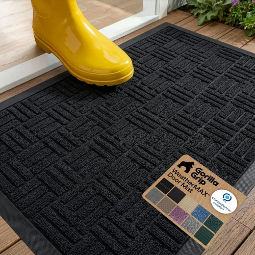 Miniatura 102 de Gorilla Grip - Tapete WeatherMax todoterreno 100% impermeable, caucho natural, resistente a manchas y decoloración, perfil bajo, interior y Grafito