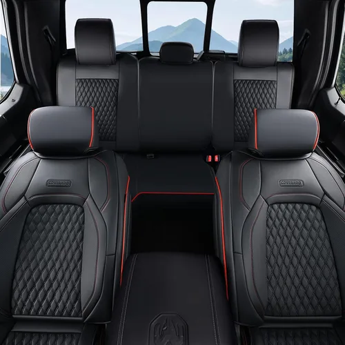 Miniatura 7 de Coverado Fundas de Asientos de Automóvil Juego Completo, Fundas de Asientos de Automóvil de Cuero Impermeables para Dodge RAM 1500 Compatible