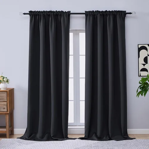Miniatura 233 de OVZME Cortinas opacas turquesa para tratamiento de ventanas pequeñas, cortinas cortas con bloqueo de luz para ventana de cocina sobre el fregadero