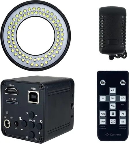 Miniatura 7 de 48MP 4K 1080P 22MP 14MP HDMI USB VGA Video Industrial Soldadura Digital Reparación Microscopio Cámara C Mount Lens LED Ring Light
