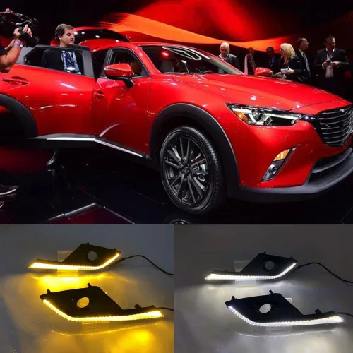 Miniatura 2 de BAKUGO 2 unids coche LED diurna luz antiniebla DRL luz de señal de giro para Mazda CX-3 CX3 2015 2016 2017 2018 2019 2020