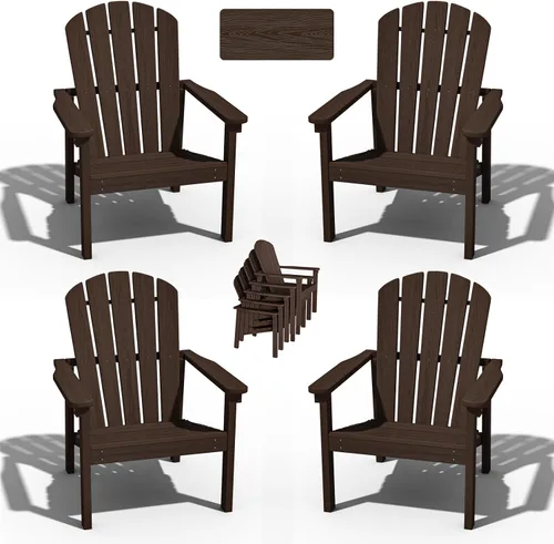 Miniatura 32 de nevilywood Sillas Adirondack compactas apilables, sillas de patio de polietileno de alta densidad de 26.3 pulgadas de ancho, duraderas, diseño que