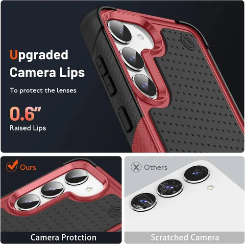 Miniatura 7 de Asuwish Funda protectora para Samsung Galaxy S23 5G con protector de pantalla de vidrio templado y accesorios de celda, protección de doble capa