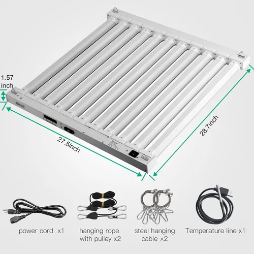 Miniatura 6 de SZHLUX - Luz LED de cultivo de 500W, 4x4/5x5 pies, con temporizador y control de temperatura, lámpara de cultivo de espectro completo con 1056