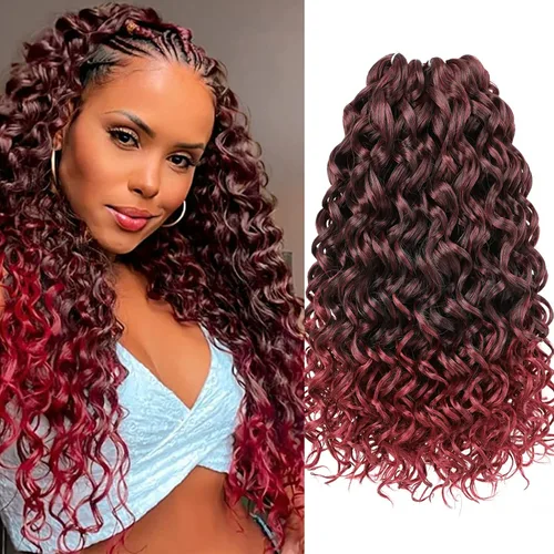 Miniatura 15 de Unionbeauty - Paquete de 8 mechones rizados con ganchillo GoGo, rizos de agua para mujer negra, rizos de playa, extensiones de cabello rizado 1b#