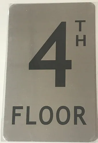 Miniatura 8 de Signo de piso 4Th (cepillo de aluminio 5X8)-La línea Mont Argent.