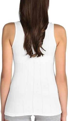 Miniatura 32 de VAVONNE Camiseta sin mangas tipo camisola para mujer, toda de algodón, aireada, suave y cómoda