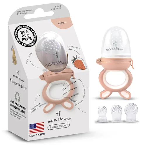 Moss and Fawn Alimentador de Exploración – Paleta de leche materna congelada de silicona calmante y juguete de dentición de alimentos para bebés,