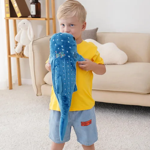 Miniatura 2 de Mukouxun 47 cm Tiburón Ballena de Peluche Tiburón Ballena de Peluche para Niños Almohadas de Peluche de Tiburón Ballena Muñeca de Ballena Azul