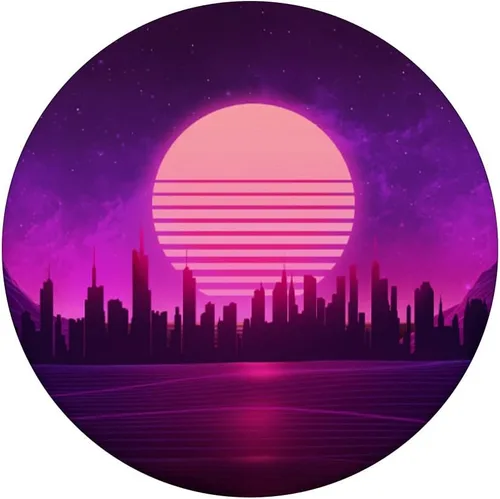 Miniatura 3 de Synthwave Cyber Neon Style PopSockets intercambiables PopGrip