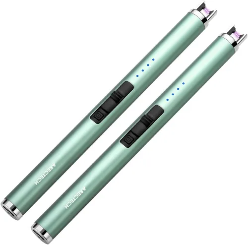 Miniatura 13 de ARECTECH Encendedor eléctrico recargable de plasma de arco, resistente al viento, para velas, cocina, regalo de cumpleaños para mamá, hombres, Verde