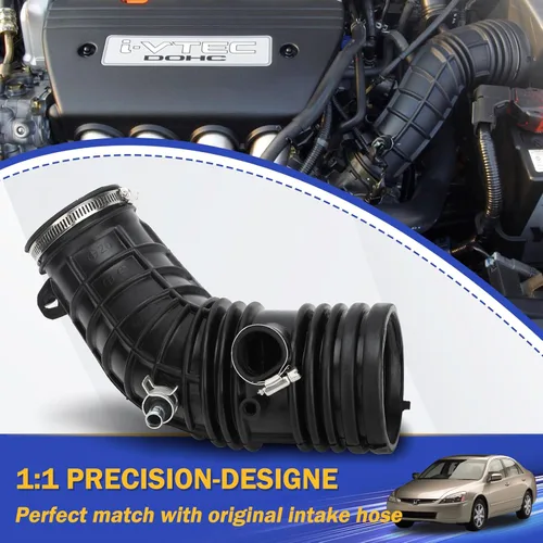 Miniatura 3 de Manguera limpiadora de tubo de entrada de aire con abrazaderas para Honda Accord L4 2.4L 2003 2004 2005 2006 (OEM# 696-739 17228-RAA-A00)