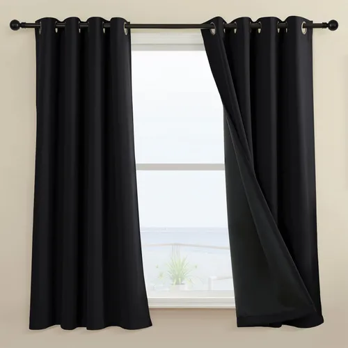 Miniatura 18 de Rutterllow - Cortinas 100% opacas, paneles de cortina con ojales, aislamiento térmico y bloqueo de luz para habitación y sala de estar
