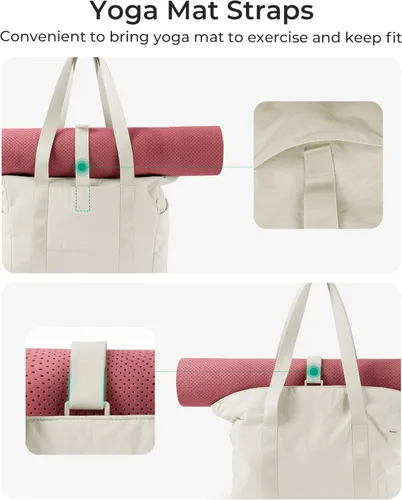 Miniatura 47 de BAGSMART Bolsa de mano para mujer con cremallera, bolsa de gimnasio con compartimentos, bolsa de trabajo para enfermera, baile, bolsa de yoga