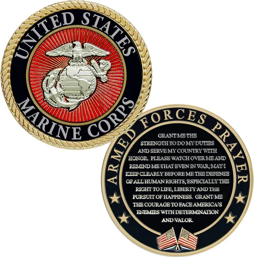 Miniatura 9 de Moneda de Oración de las Fuerzas Armadas de la Fuerza Aérea - Moneda de Desafío del Valor de la USAF - Regalos para la Fuerza Aérea - Negocio Usmc