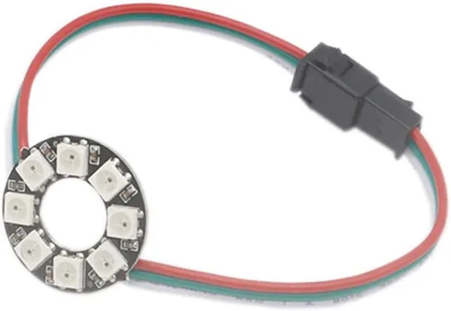 WS2812 8 LED Pixel Ring Black PCB direccionable LED módulos 2812 IC RGB a todo color redondo llevado círculo DC5V