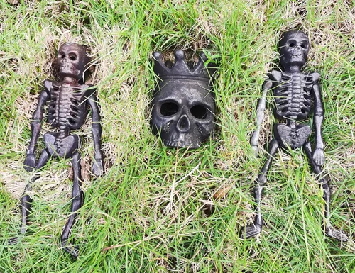 Miniatura 6 de BSTGIFTS Tronco de gas de calavera de hierro fundido para fogatas, chimenea, decoración de esqueleto de Halloween, regalos de fiestas de Halloween