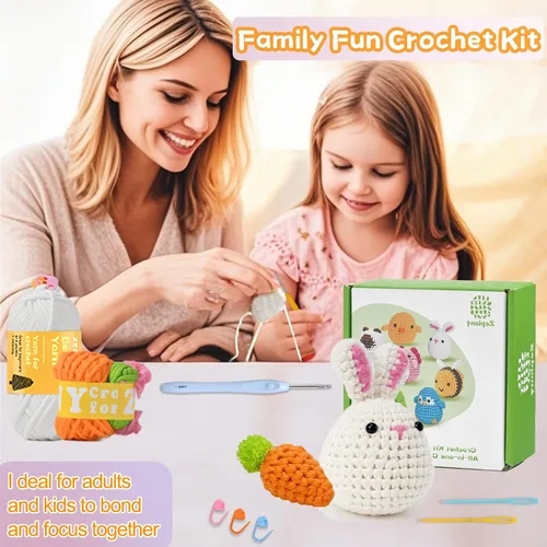 Miniatura 7 de Zepiany Kits de ganchillo para principiantes - Conjuntos de tejido de animales de peluche todo en uno - Tutoriales en video paso a paso DIY Kits