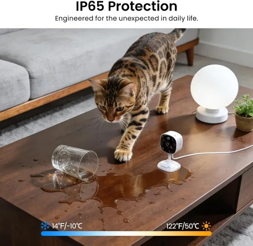 Miniatura 5 de AOQEE Cámaras 2K para Seguridad del Hogar - Cámara para Exteriores/Interiores para Perro/Gato/Mascota/Niñera/Bebé, Visión Nocturna a Color, Luz