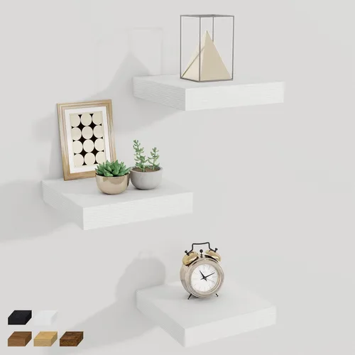 Miniatura 13 de Fun Memories Estantes flotantes de 12 pulgadas de profundidad, estantes de pared de madera de 16 x 12 pulgadas, estante de almacenamiento rústico