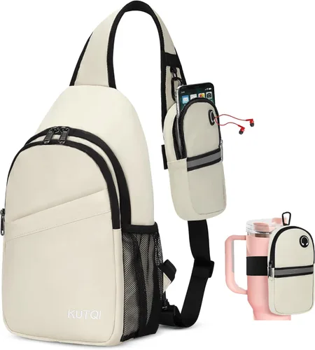 Miniatura 10 de Mochila cruzada para mujeres y hombres, multiusos, artículos esenciales de viaje, senderismo, bolsa de pecho