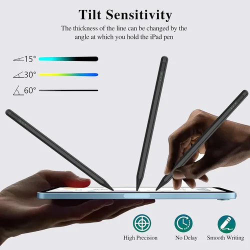 Miniatura 6 de Lápiz táctil para iPad 11 y 10ª generación, carga 14 minutos más rápida, con soporte para lápices, rechazo de palma, sensibilidad a la inclinación