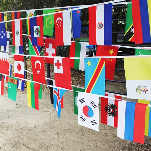 G2PLUS Banderas internacionales, banderas mundiales de 82 pies, 8.2 x 5.5 pulgadas, bandera olímpica de 100 países para bar, decoraciones de