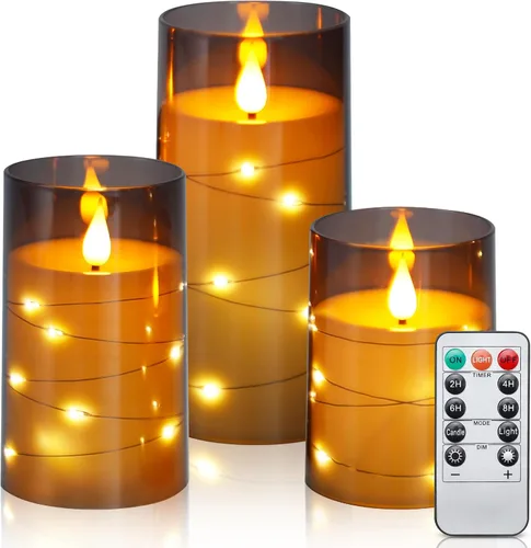 Miniatura 17 de Aignis 24 velas flotantes LED sin llama, velas de plástico de 3 pulgadas que funcionan con pilas, tiempo de brillo de más de 120 horas, luz blanca