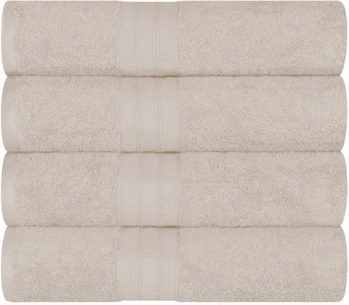 Miniatura 64 de Superior Juego de 2 toallas de baño de fibra larga 100% algodón peinado de 27.64 oz/m², para baño, ducha, cocina, súper suave, afelpado, altamente