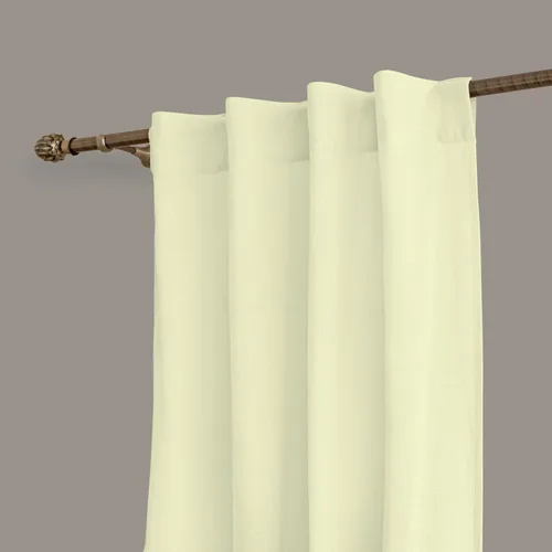 Miniatura 4 de Linenwalas Juego de 2 paneles de cortinas semitraslúcidas de lino de algodón de 84 pulgadas de largo, elegante bolsillo para barra y bucles
