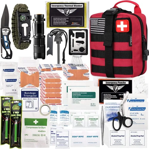 Miniatura 9 de EVERLIT Kit de supervivencia de 250 piezas de primeros auxilios IFAK EMT Molle Kit de supervivencia para equipos al aire libre, kits de emergencia