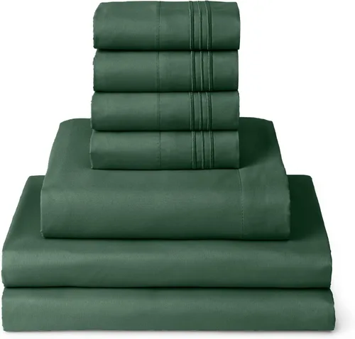 Miniatura 28 de Mellanni Juego de Sábanas Split King - Colección Icónica de 7 Piezas para Ropa de Cama, (Incluye 4 Fundas de Almohada), Bolsillo Profundo de 16 1394