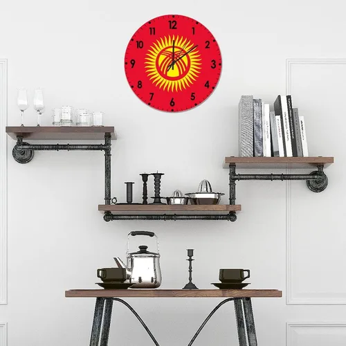 Miniatura 685 de Cheyan Reloj de pared con bandera de Canadá de 12 pulgadas, silencioso, sin tictac, de PVC, funciona con pilas, reloj redondo decorativo, regalo