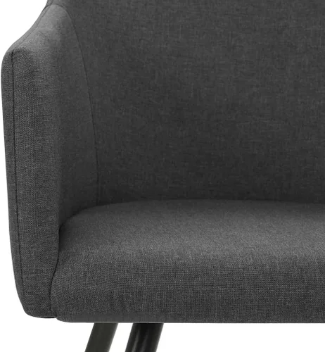 Miniatura 5 de Dining Chair Set of 2 Dark Grey Fabric, Modern Kitchen Dining Room Chairs with Metal Legs, Ergonomic Design for Home