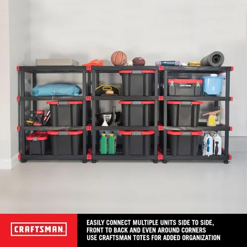 Miniatura 5 de CX Craftsman, estante de almacenamiento de 4 niveles altamente duradero, 200 libras/estante