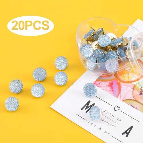 Miniatura 3 de PAGOW 20 tachuelas para pulgares decorativos con diamantes de imitación de cabeza redonda jumbo, brillantes de cristal, brillantes, brillantes