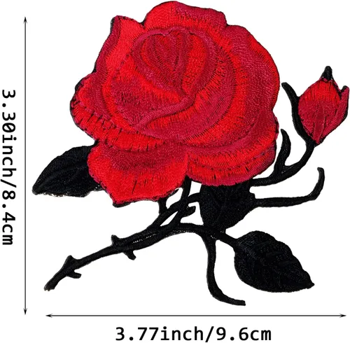 Miniatura 2 de Mini Skater Parches bordados de rosas pequeñas, diseño retro floral, apliques decorativos para planchar o coser, parche de reparación para ropa