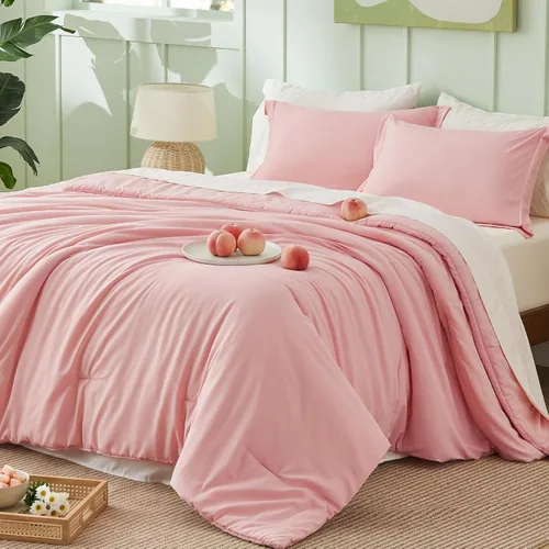 Miniatura 14 de Bedsure Juego de ropa de cama con edredón tamaño King en verde salvia, 7 piezas de ropa de cama ligera para cama King estilo boho, juego de ropa