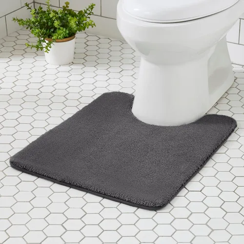 Miniatura 12 de MINIDEAR - Alfombras de baño 24x17 beige - Tapete de baño de espuma elástica gruesa, ultra suave y pachona, antideslizante, de secado rápido