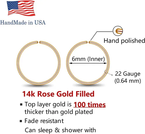 Miniatura 105 de Small Gold or Sterling Silver Huggie Hoop Earrings for Women Cartilage Nose Helix Tragus