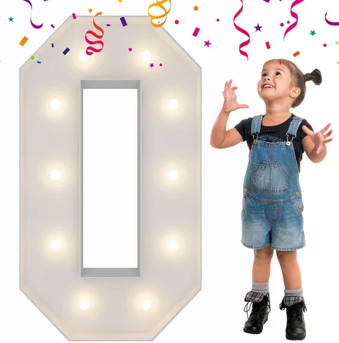 Miniatura 78 de Letras iluminadas con marco de 3 pies de alto, letras enormes con marco, marco de globos en mosaico, letra grande para decoraciones de compromiso