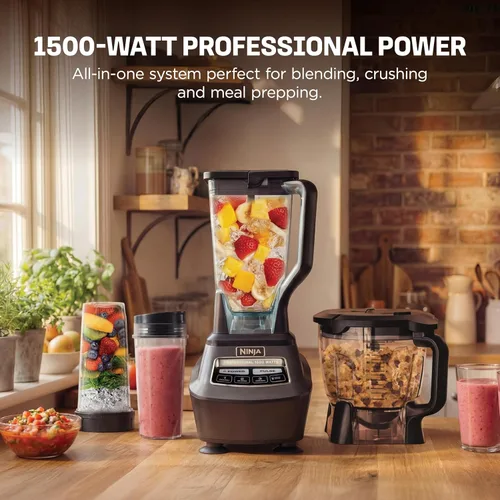 Miniatura 2 de Ninja Mega Kitchen System, 1500 W, licuadora de tamaño completo de 72 onzas y procesador de alimentos de 8 tazas con (2) tazas para llevar de 16