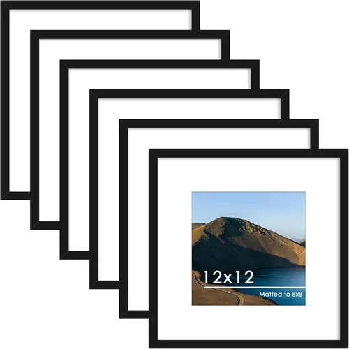 Miniatura 25 de PEALSN - Juego de 6 portarretratos de 5 x 7 pulgadas para fotos de 4 x 6 pulgadas con paspartú/5 x 7 pulgadas sin paspartú, para montaje en Negro