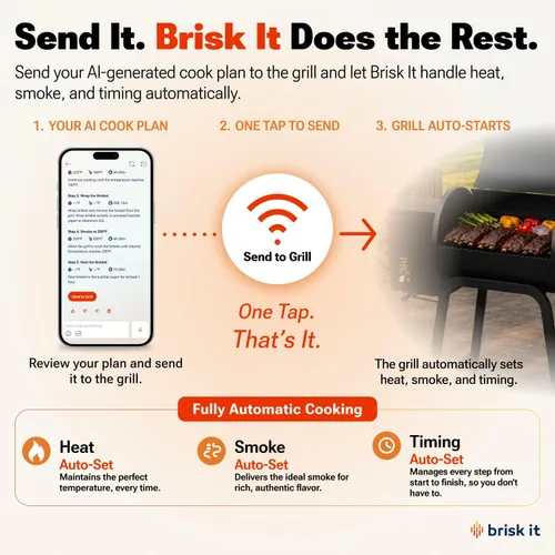 Miniatura 3 de Brisk It Zelos-450 - Parrilla Ahumadora Eléctrica de Pellets de Madera – Parrilla BBQ Inteligente con I.A. y WiFi, Área de Cocción de 450 pulgadas