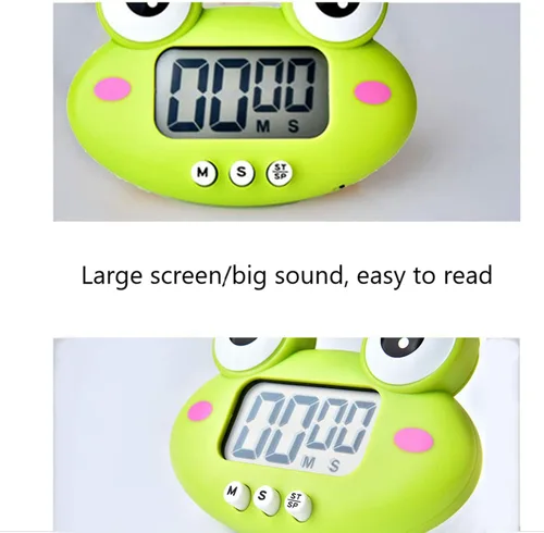 Miniatura 2 de Temporizador de cocina, cuenta regresiva de animales de dibujos animados, temporizador de cocción digital con magnético, reloj visual LCD
