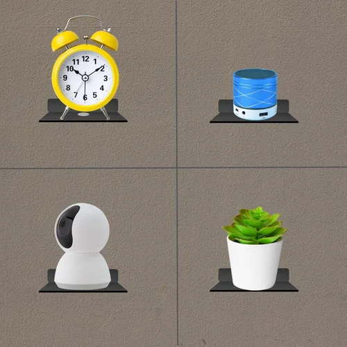 Miniatura 6 de Estante pequeño para pared, 5 pulgadas, estantes flotantes de metal para eco, cámaras, estantes de montaje en pared para altavoces pequeños
